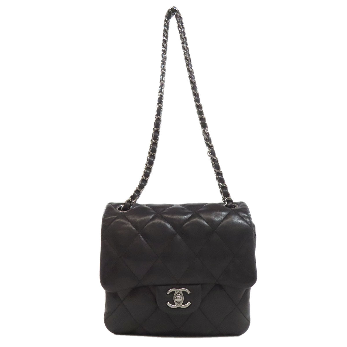 CHANEL COCO Mark Matelasse SilverHardware Shoulder Bag Lambskin Ladies [Used]