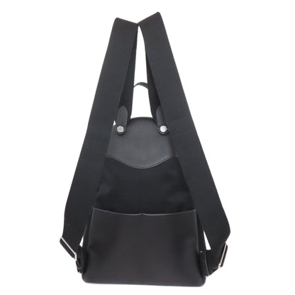 HERMES Slicked Back SilverHardware Backpack Â· Daypack Canvas CalfLadies [Used]