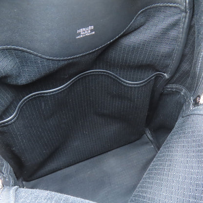 HERMES Slicked Back SilverHardware Backpack Â· Daypack Canvas CalfLadies [Used]