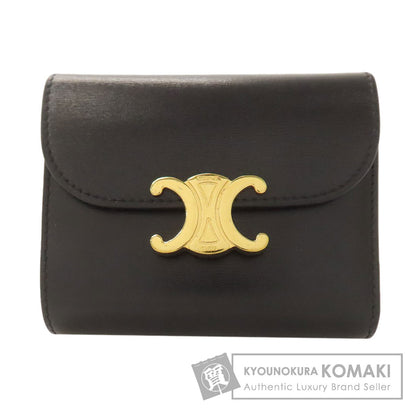 CELINE Triomphe Flap Bifold Wallet with Coin Pocket Calf Ladies [Used]