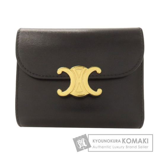CELINE Triomphe Flap Bifold Wallet with Coin Pocket Calf Ladies [Used]