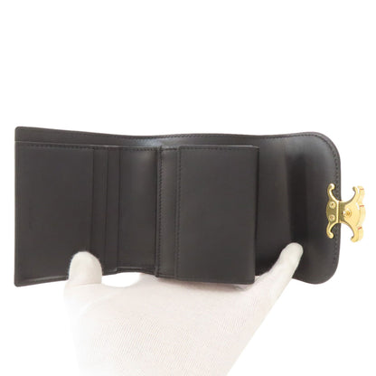CELINE Triomphe Flap Bifold Wallet with Coin Pocket Calf Ladies [Used]