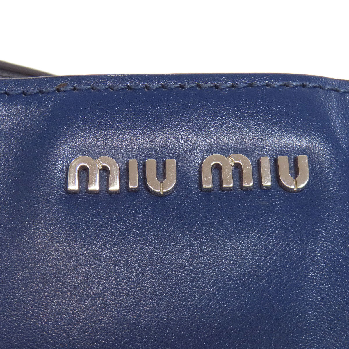 MIUMIU logo Tote Bag Leather Ladies [Used]