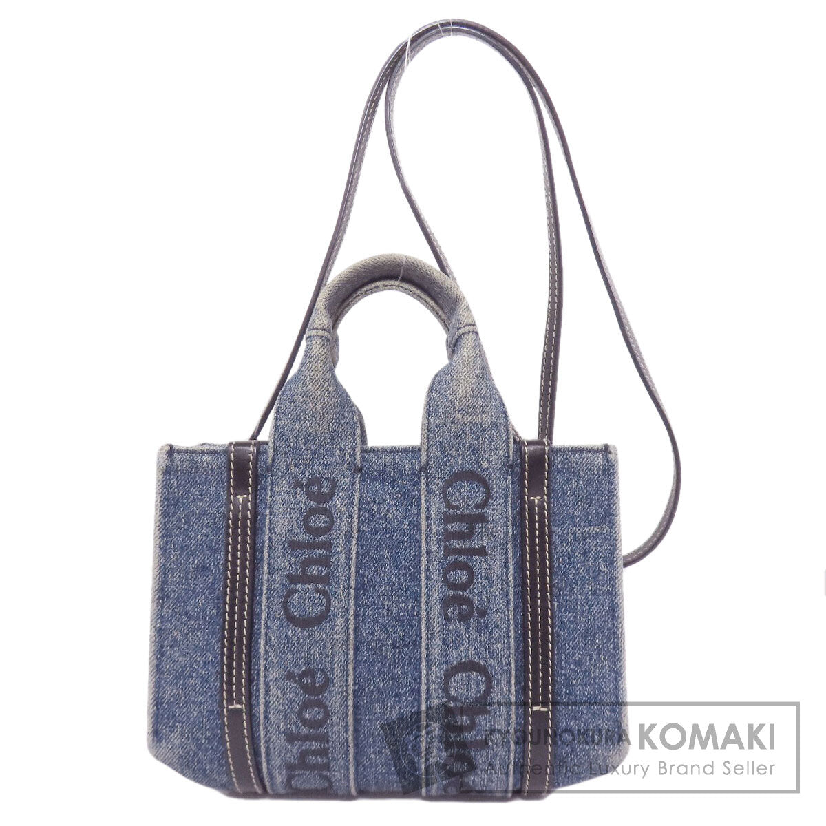 CHLOE Woody Mini 2WAY Handbag Denim CalfLadies [Used]