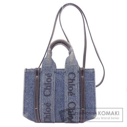 CHLOE Woody Mini 2WAY Handbag Denim CalfLadies [Used]