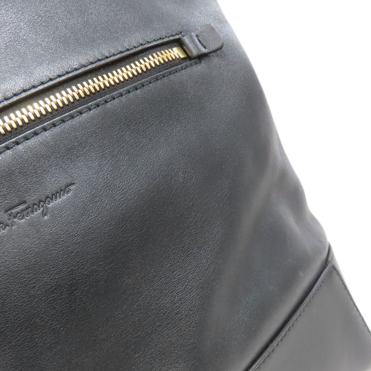 Salvatore Ferragamo logo Backpack Â· Daypack Leather Ladies [Used]