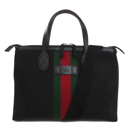 GUCCI 630923 Outlet Sherry Line 2WAY Tote Bag Nylon canvas LeatherLadies [Used]