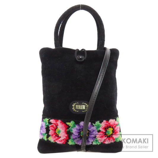 FEILER Flower motif 2WAY Shoulder Bag pile Ladies [Used]