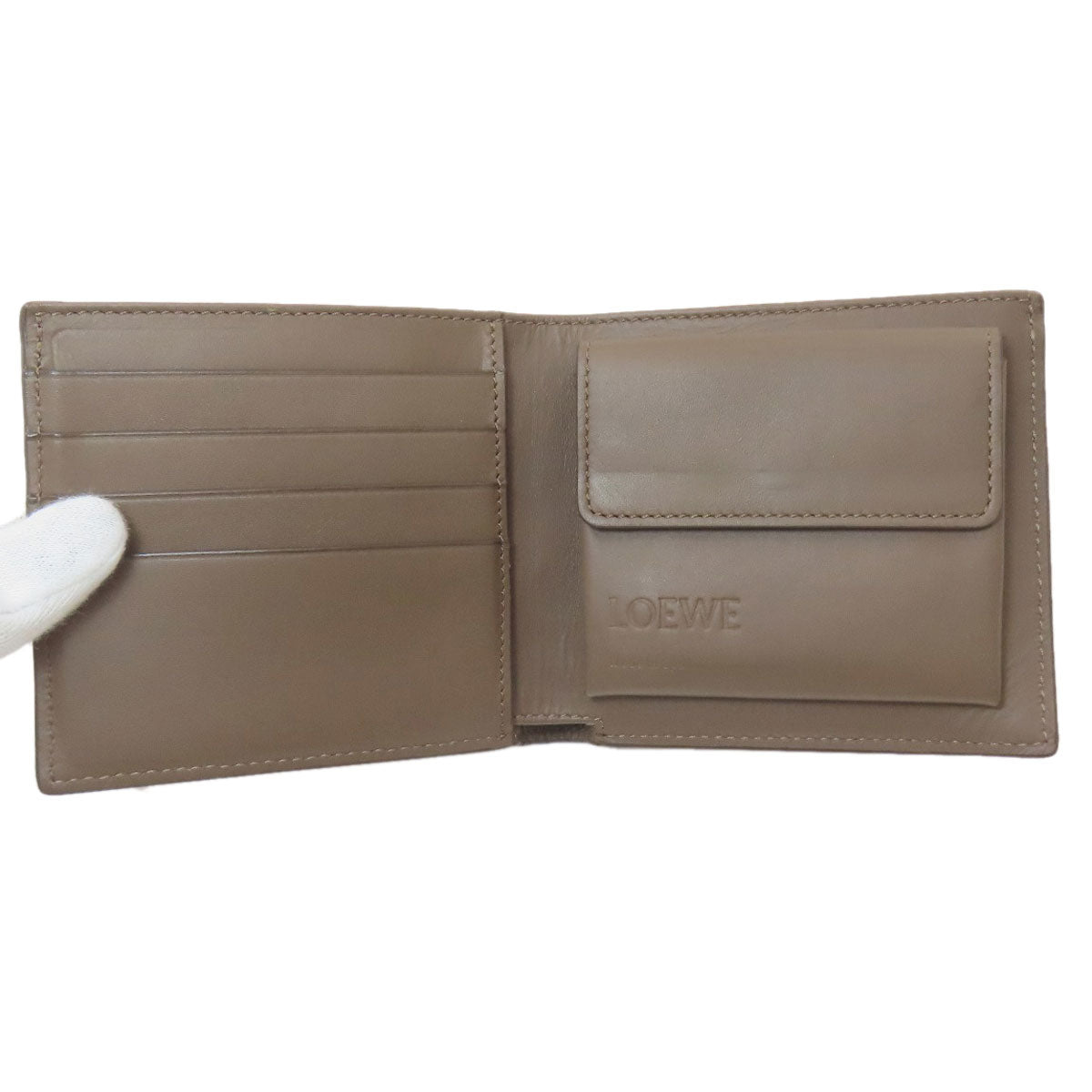 LOEWE Anagram Bifold Bifold Wallet with Coin Pocket Leather Ladies [Used]