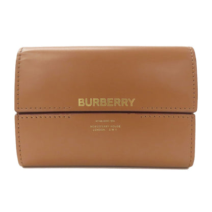 BURBERRY logo Bifold Wallet No Coin Pocket Leather Ladies [Used]