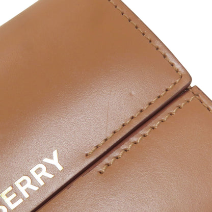 BURBERRY logo Bifold Wallet No Coin Pocket Leather Ladies [Used]