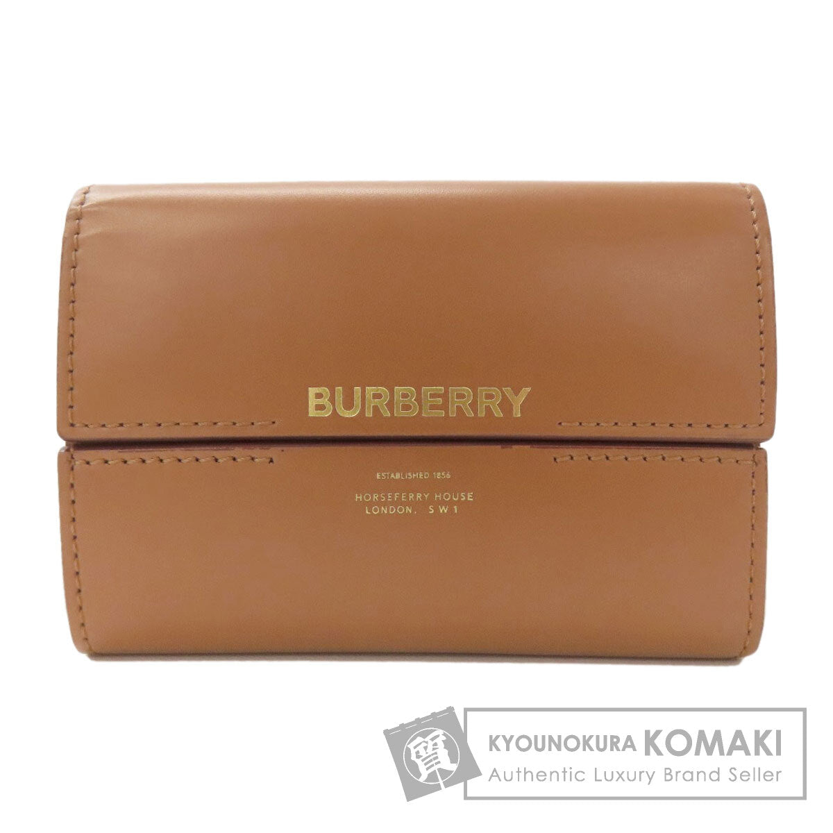 BURBERRY logo Bifold Wallet No Coin Pocket Leather Ladies [Used]