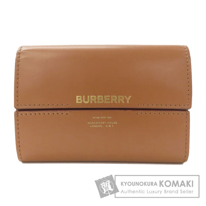 BURBERRY logo Bifold Wallet No Coin Pocket Leather Ladies [Used]
