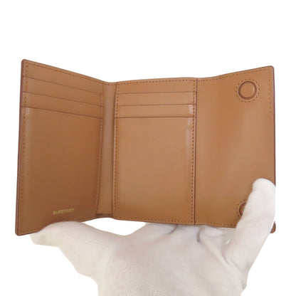 BURBERRY logo Bifold Wallet No Coin Pocket Leather Ladies [Used]