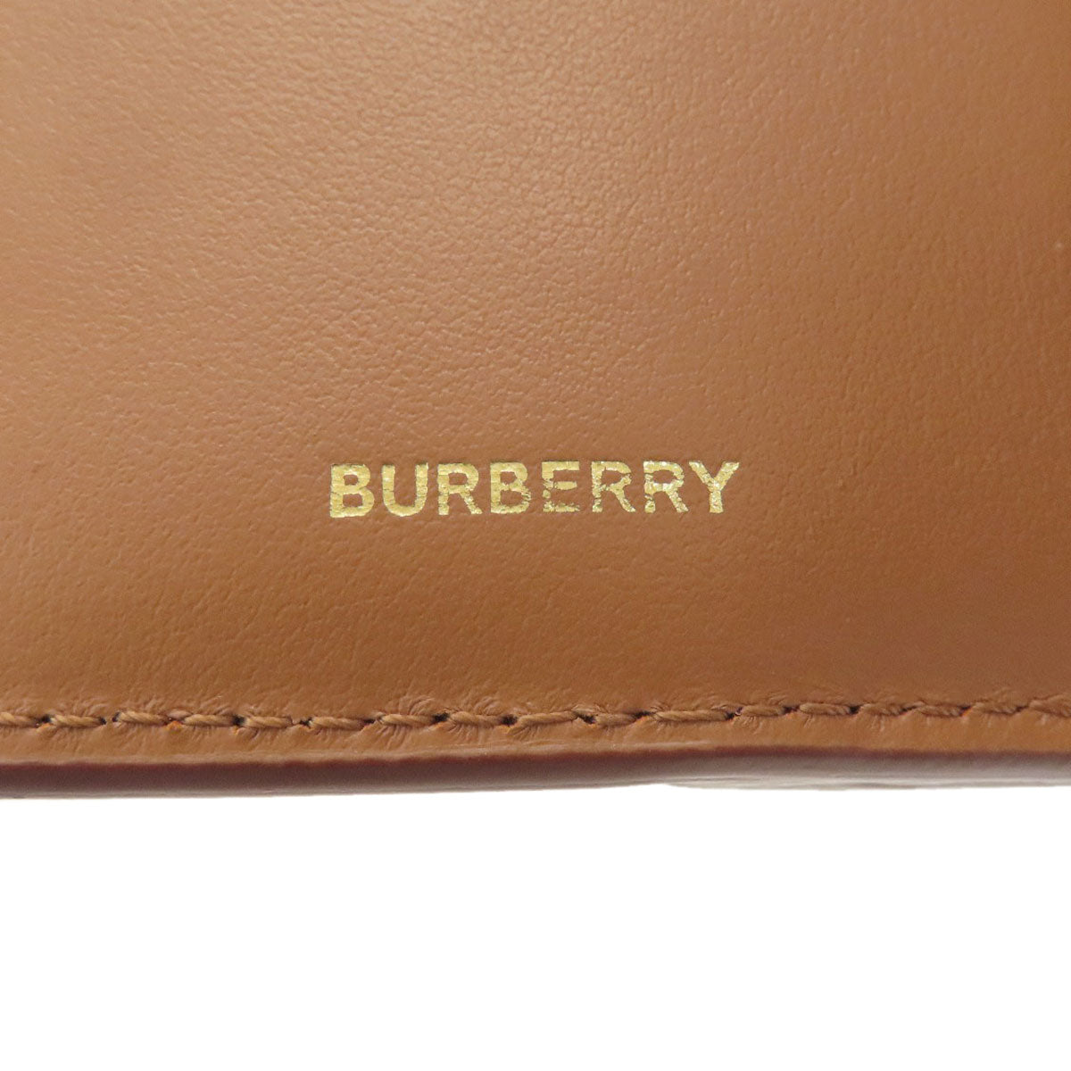 BURBERRY logo Bifold Wallet No Coin Pocket Leather Ladies [Used]