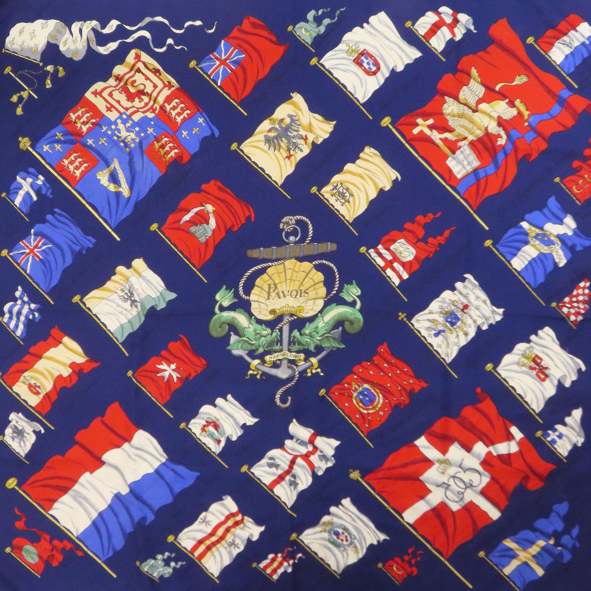HERMES Carre90 Ship Flag Scarf Silk Ladies [Used]