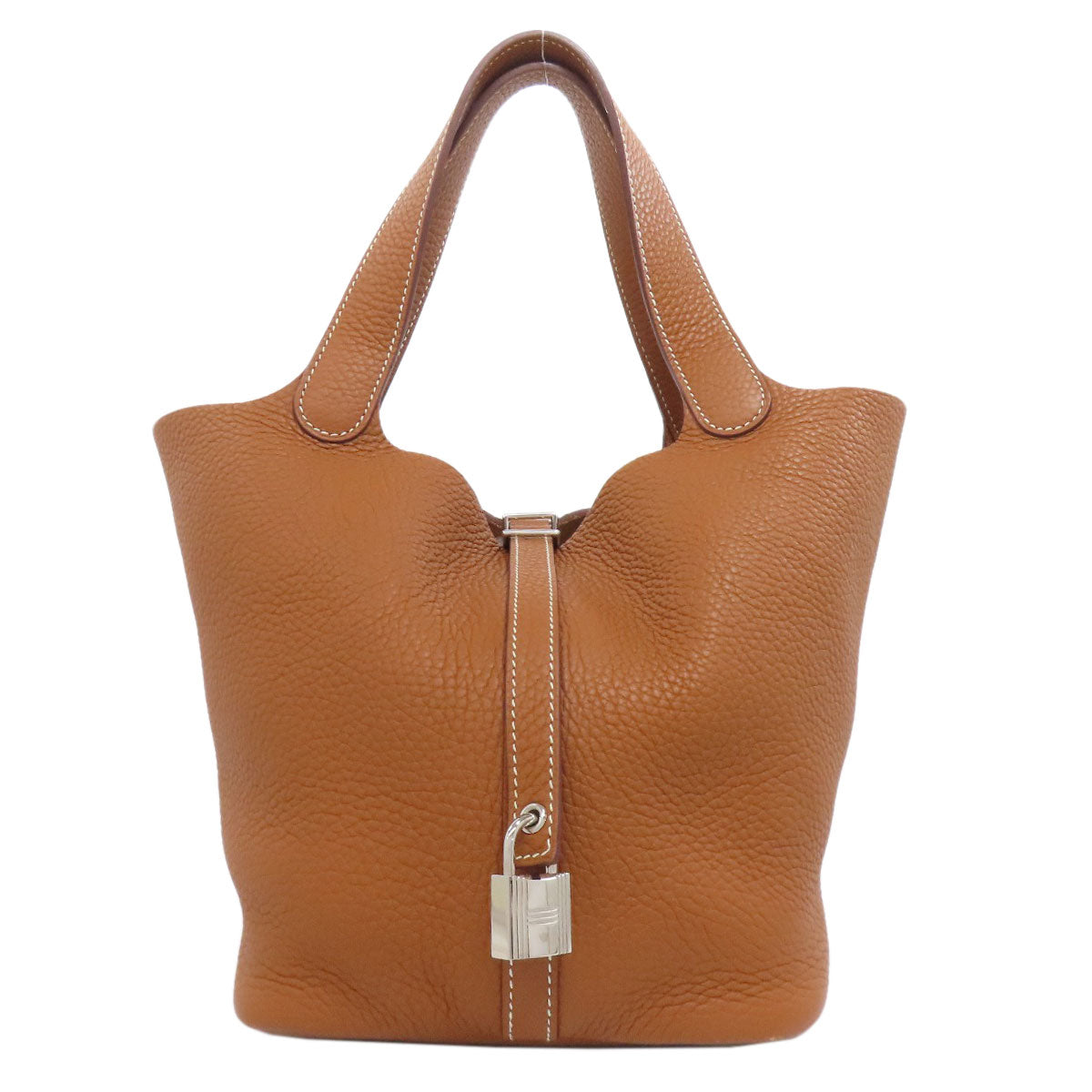 HERMES Picotin Lock MM Gold SilverHardware Handbag Taurillon Clemence Ladies [Used]