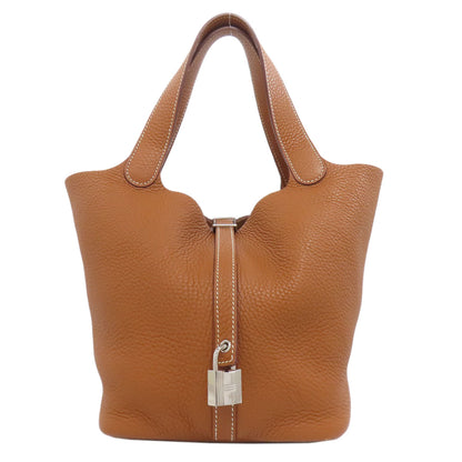 HERMES Picotin Lock MM Gold SilverHardware Handbag Taurillon Clemence Ladies [Used]
