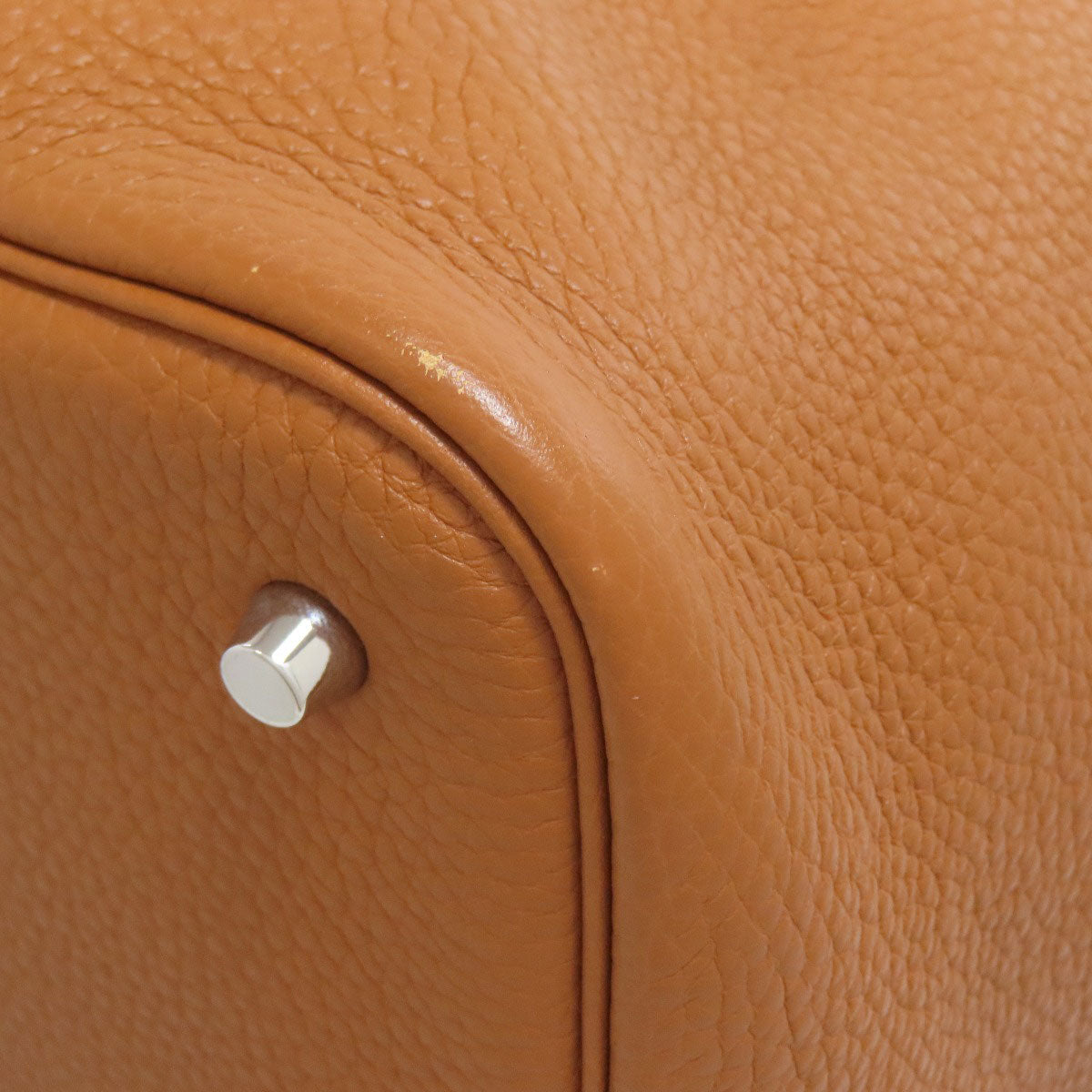 HERMES Picotin Lock MM Gold SilverHardware Handbag Taurillon Clemence Ladies [Used]