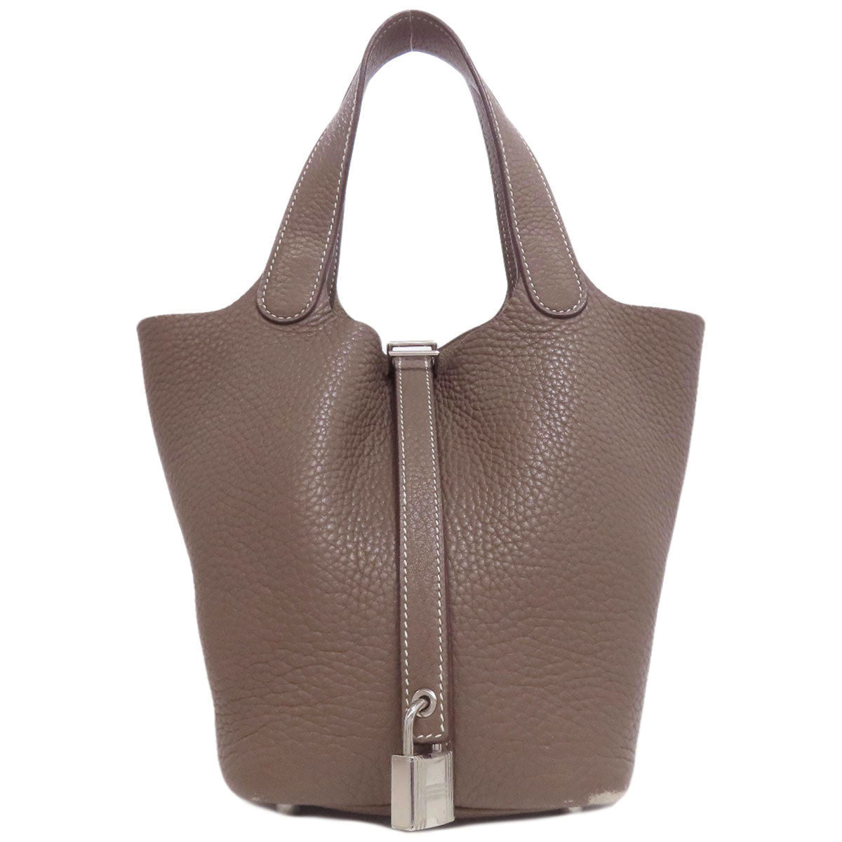 HERMES Picotin Lock PM Etoupe SilverHardware Handbag Taurillon Clemence Ladies [Used]