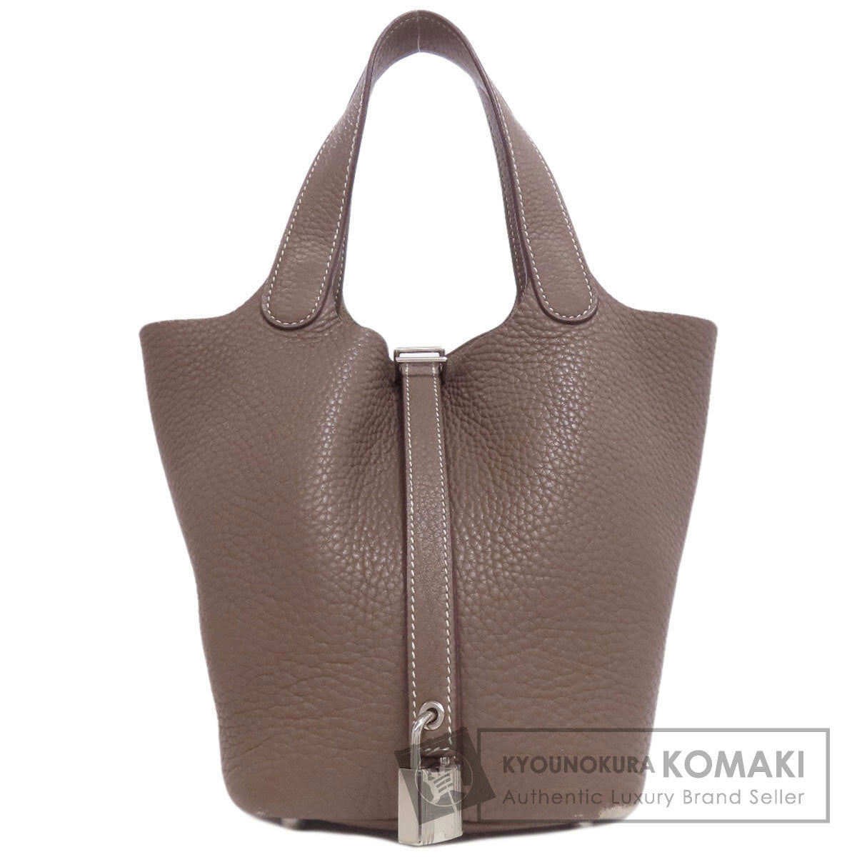 HERMES Picotin Lock PM Etoupe SilverHardware Handbag Taurillon Clemence Ladies [Used]