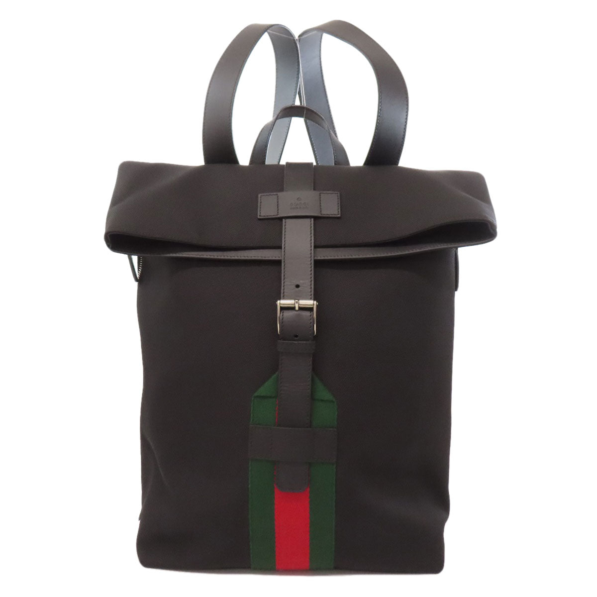 GUCCI 619749 Sherry line Backpack Â· Daypack Nylon canvas LeatherLadies [Used]