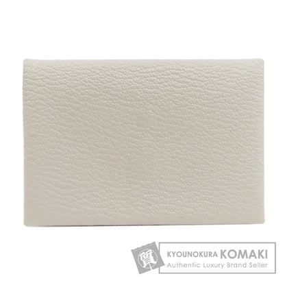 HERMES Calvi Duo SilverHardware Card Case Chevre Ladies [Used]