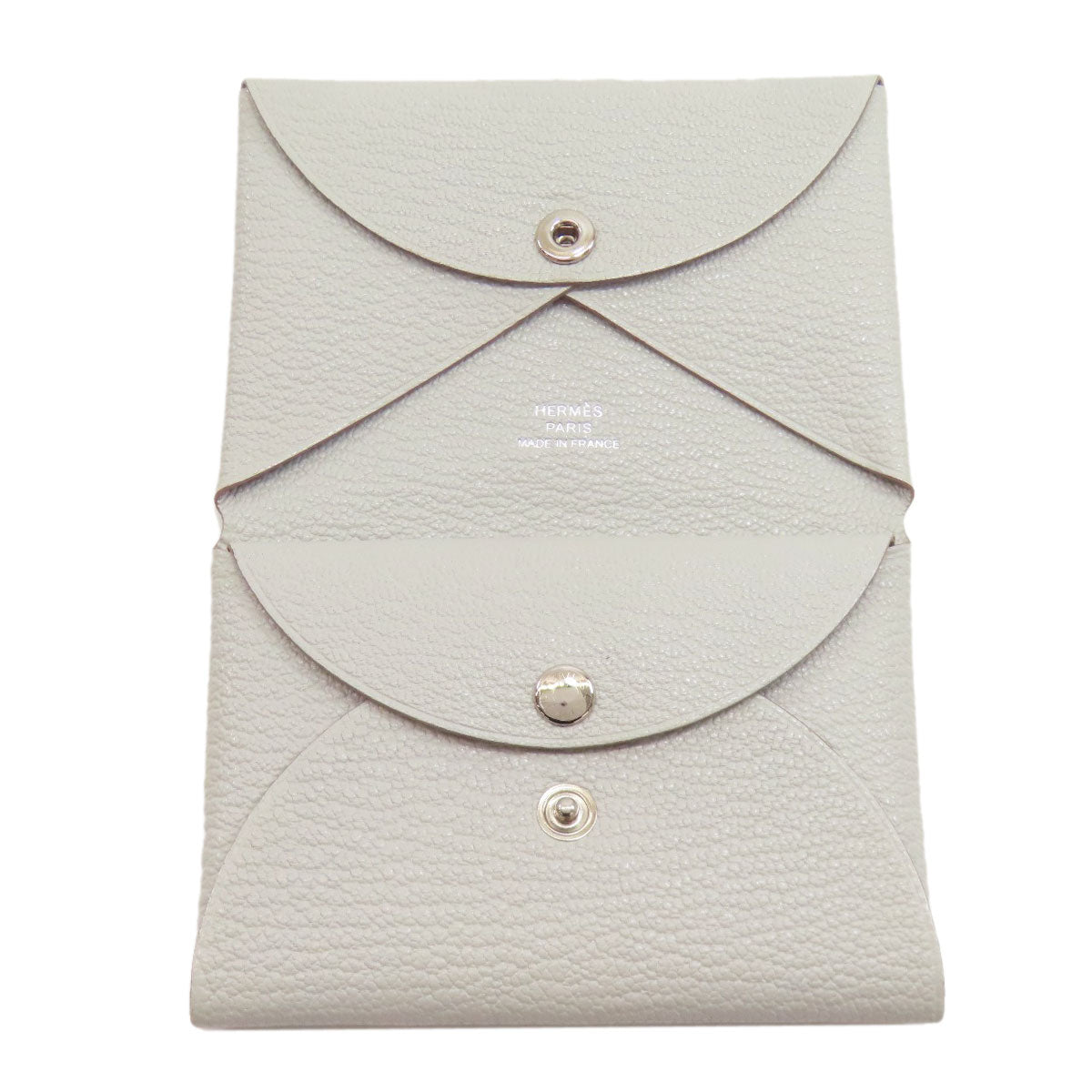HERMES Calvi Duo SilverHardware Card Case Chevre Ladies [Used]