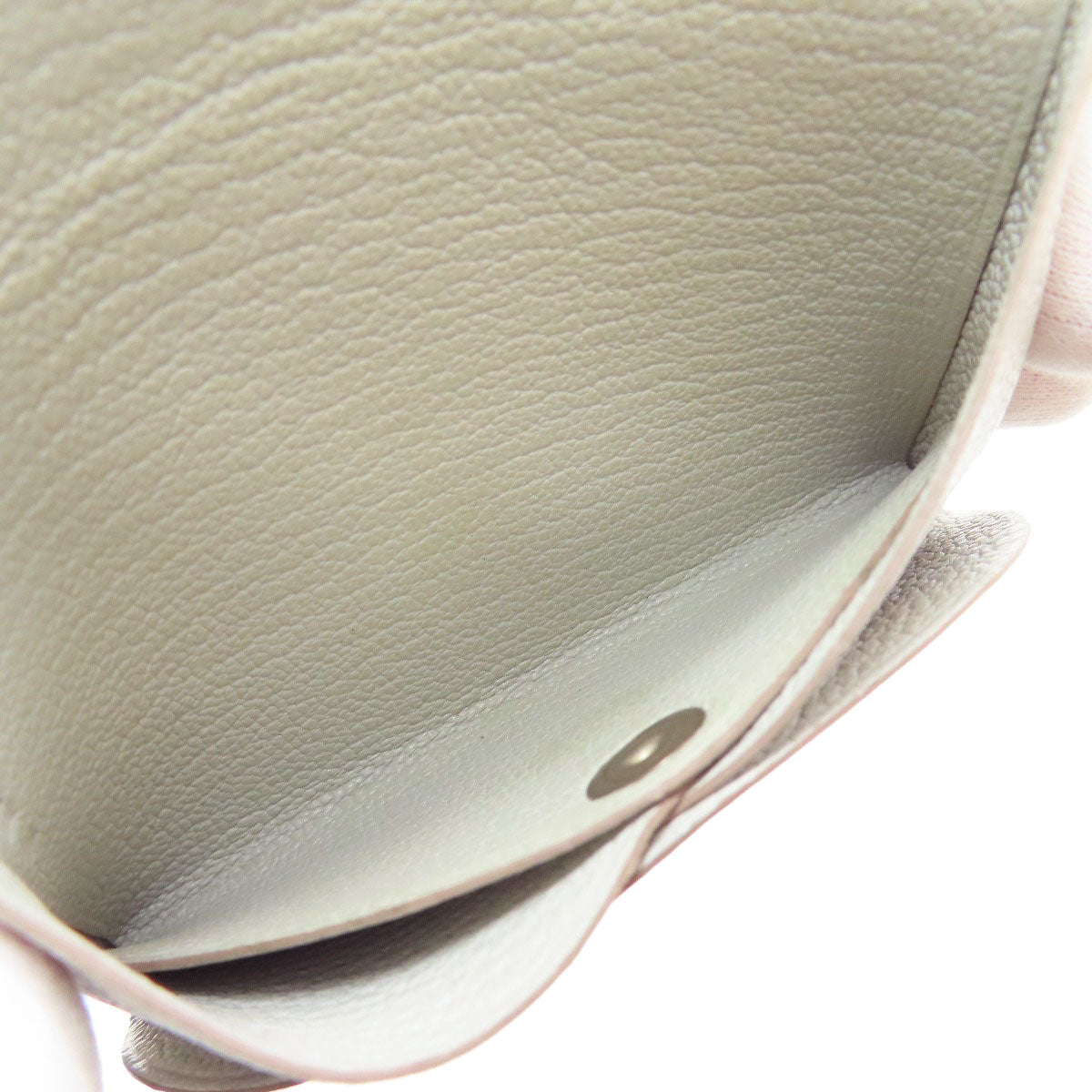 HERMES Calvi Duo SilverHardware Card Case Chevre Ladies [Used]