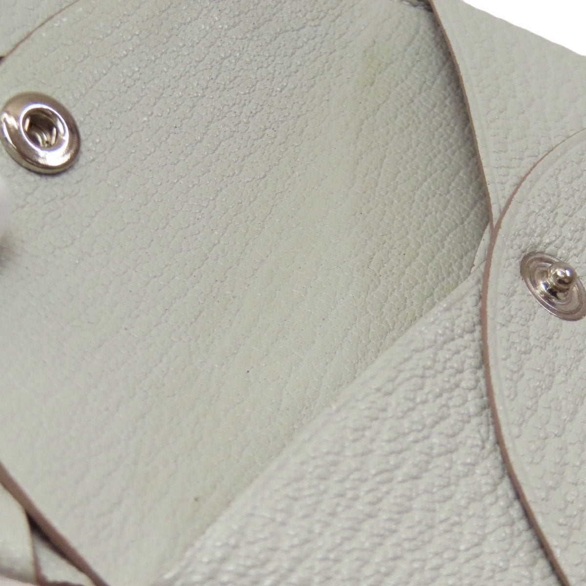 HERMES Calvi Duo SilverHardware Card Case Chevre Ladies [Used]