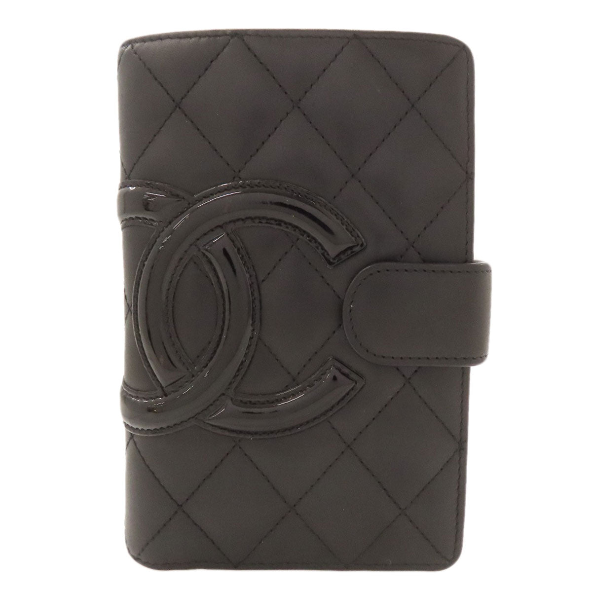 CHANEL CAMBON LINE SilverHardware Bifold Wallet with Coin Pocket Calf Ladies [Used]