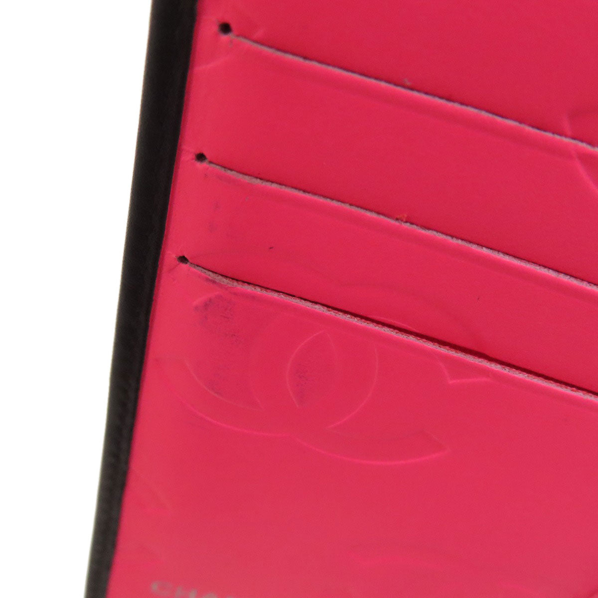 CHANEL CAMBON LINE SilverHardware Bifold Wallet with Coin Pocket Calf Ladies [Used]