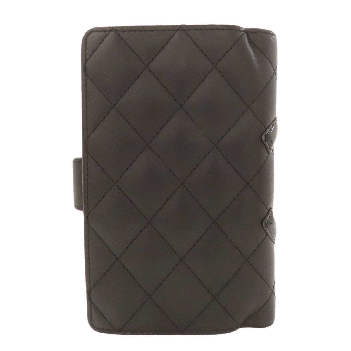 CHANEL CAMBON LINE SilverHardware Bifold Wallet with Coin Pocket Calf Ladies [Used]