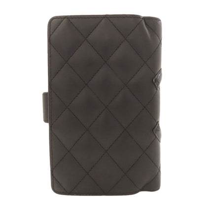 CHANEL CAMBON LINE SilverHardware Bifold Wallet with Coin Pocket Calf Ladies [Used]