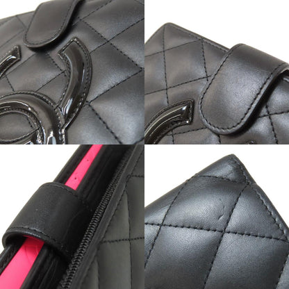 CHANEL CAMBON LINE SilverHardware Bifold Wallet with Coin Pocket Calf Ladies [Used]