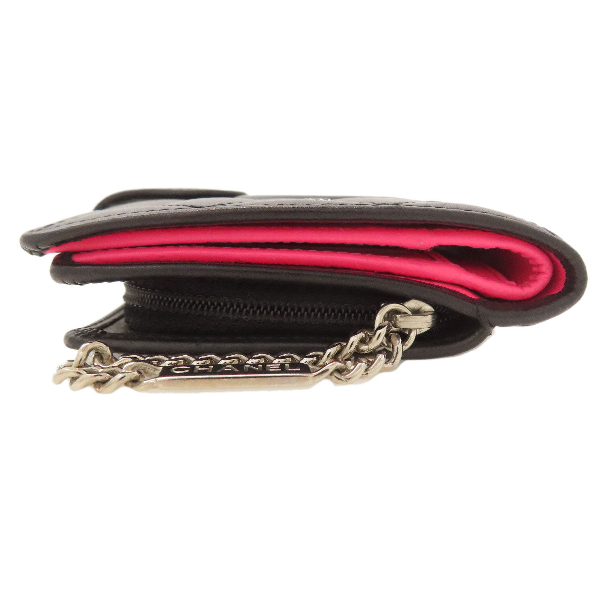 CHANEL CAMBON LINE SilverHardware Bifold Wallet with Coin Pocket Calf Ladies [Used]