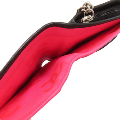 CHANEL CAMBON LINE SilverHardware Bifold Wallet with Coin Pocket Calf Ladies [Used]