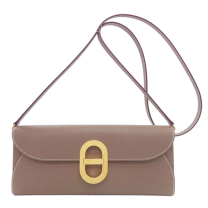 HERMES Shane Dunkle To-Go Etoupe Gold Hardware Long wallet (no coin pocket) Epsom Ladies [Used]