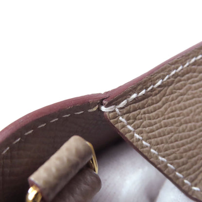 HERMES Shane Dunkle To-Go Etoupe Gold Hardware Long wallet (no coin pocket) Epsom Ladies [Used]