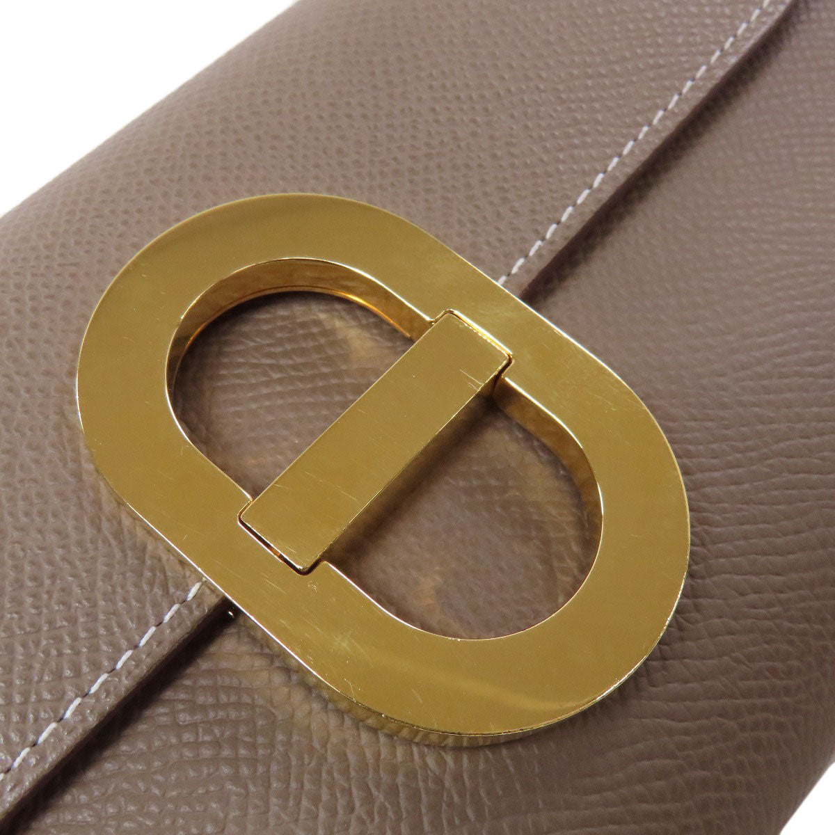 HERMES Shane Dunkle To-Go Etoupe Gold Hardware Long wallet (no coin pocket) Epsom Ladies [Used]