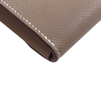 HERMES Shane Dunkle To-Go Etoupe Gold Hardware Long wallet (no coin pocket) Epsom Ladies [Used]