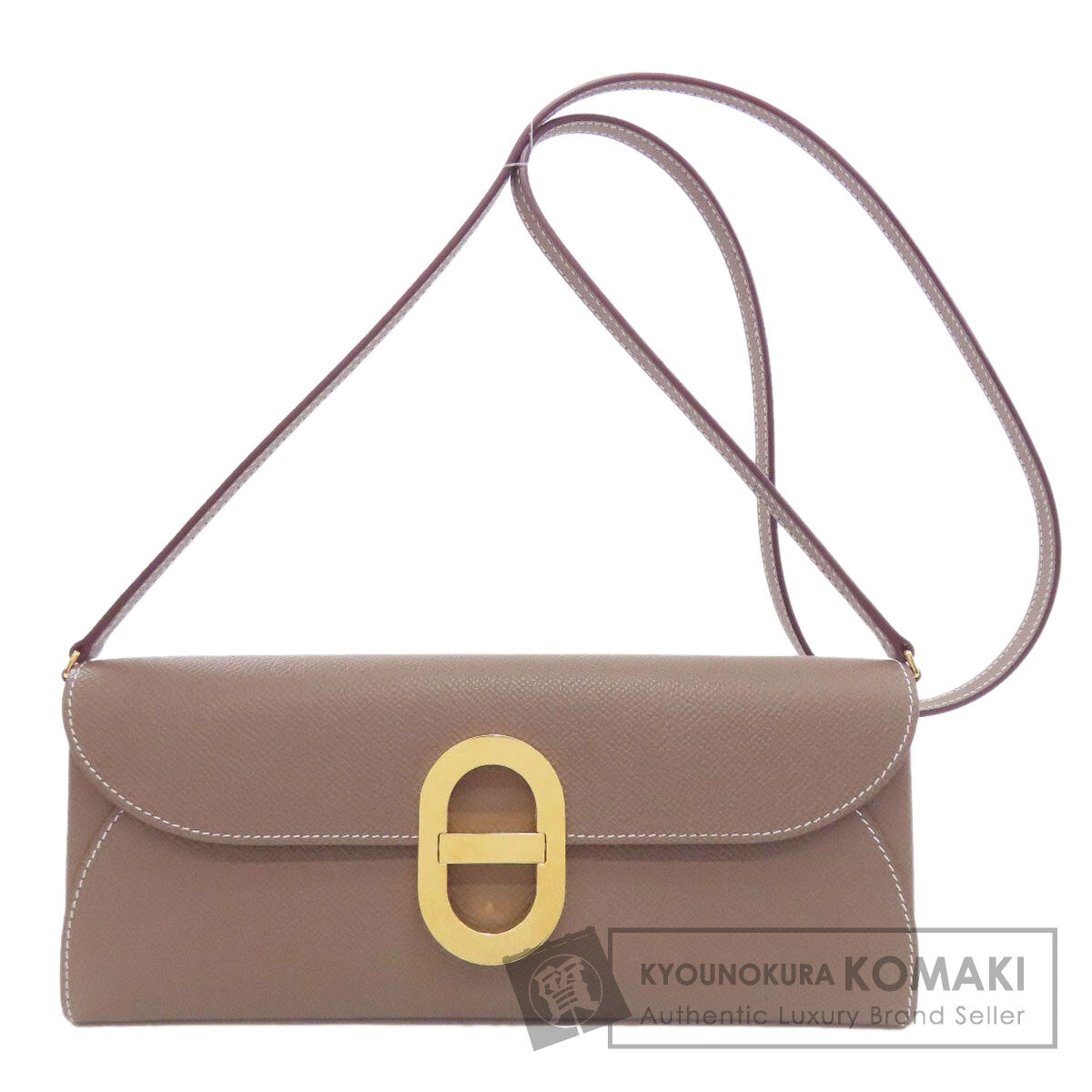 HERMES Shane Dunkle To-Go Etoupe Gold Hardware Long wallet (no coin pocket) Epsom Ladies [Used]