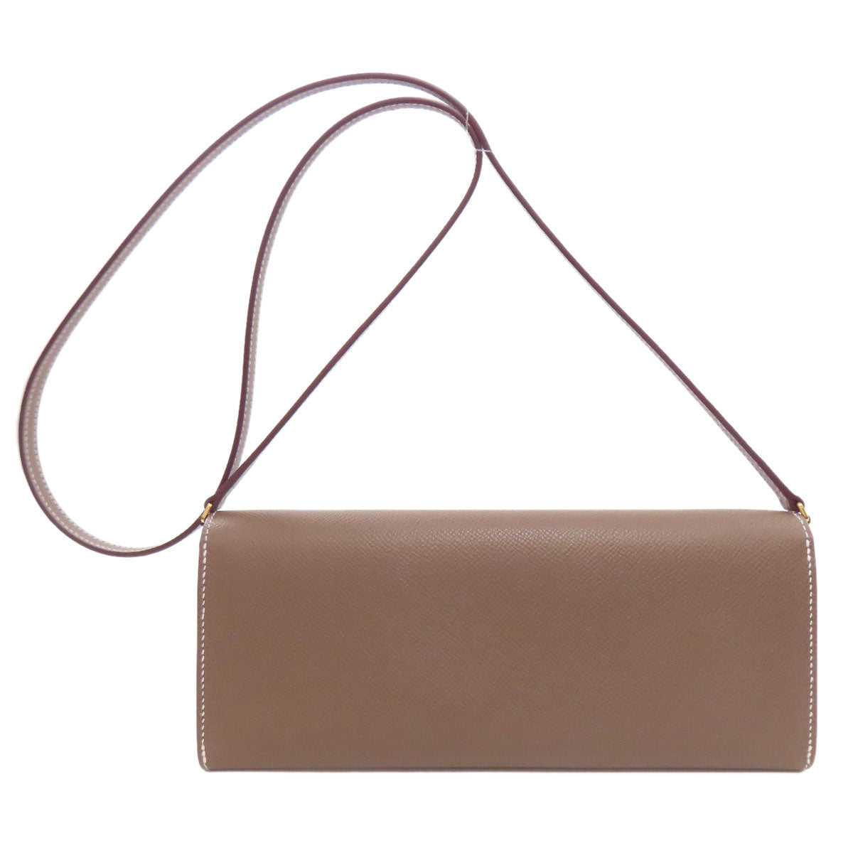 HERMES Shane Dunkle To-Go Etoupe Gold Hardware Long wallet (no coin pocket) Epsom Ladies [Used]