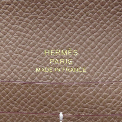 HERMES Shane Dunkle To-Go Etoupe Gold Hardware Long wallet (no coin pocket) Epsom Ladies [Used]