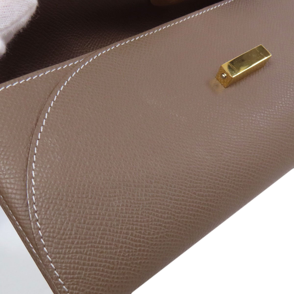 HERMES Shane Dunkle To-Go Etoupe Gold Hardware Long wallet (no coin pocket) Epsom Ladies [Used]
