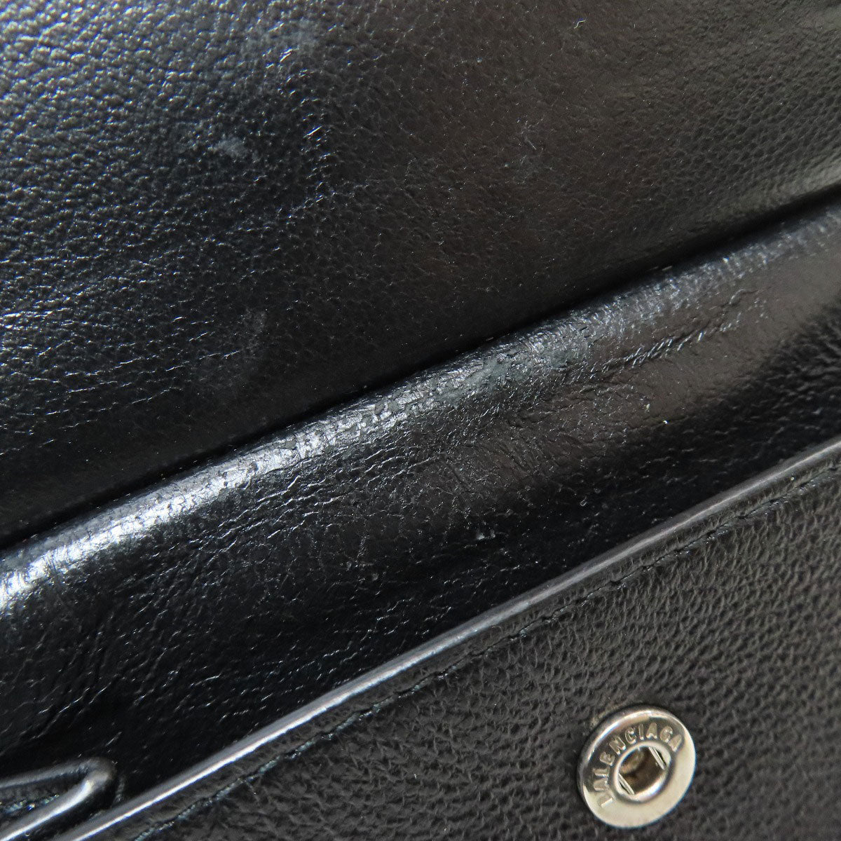 BALENCIAGA 594315 logo Bifold Wallet with Coin Pocket Calf Ladies [Used]