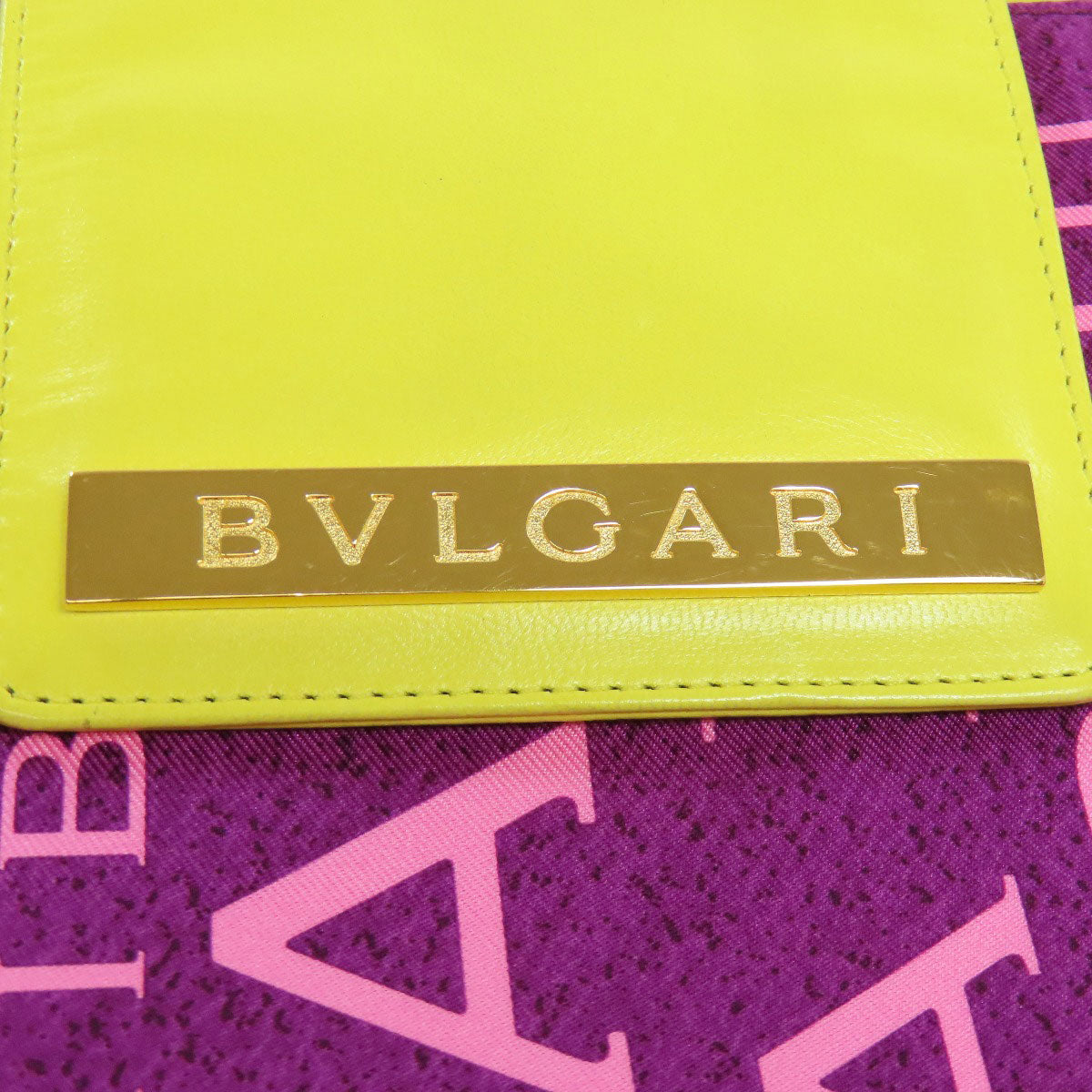 BVLGARI logo Handbag Nylon LeatherLadies [Used]
