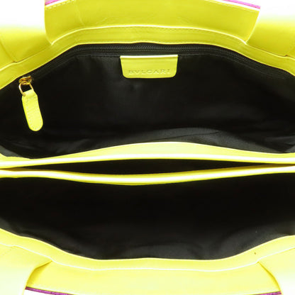 BVLGARI logo Handbag Nylon LeatherLadies [Used]