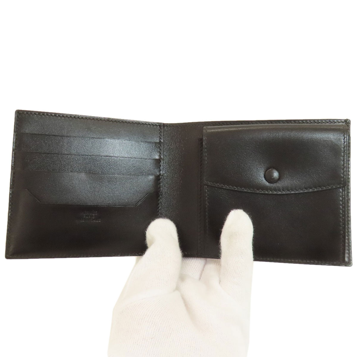 HERMES MC2 Galilei Bifold Wallet with Coin Pocket Box calf Ladies [Used]