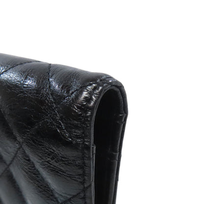 CHANEL 2.55 Matelasse SilverHardware Long wallet (with coin pocket) Calf Ladies [Used]